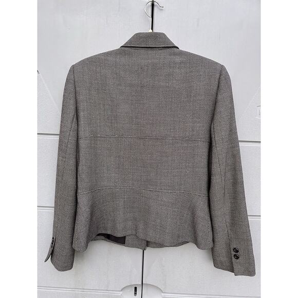 TAHARI ARTHUR L Brown 100% Wool Button Down Tweed Blazer Jacket Sz 10 Workwear - Picture 6 of 12